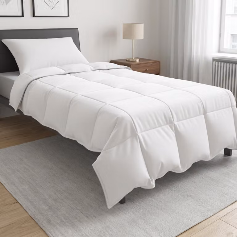 Set di Duvet e Cuscino vidaXL in Fibra di Bambù Bianco per Adulti, L/P: 140 x 200 cm