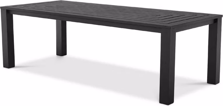 Casa Padrino Tavolo da pranzo nero 240 x 105 x H. 74,5 cm - Tavolo in alluminio resistente alle intemperie - Tavolo da giardino - Tavolo da patio - Mobili da giardino - Mobili da patio - Qualità lusso