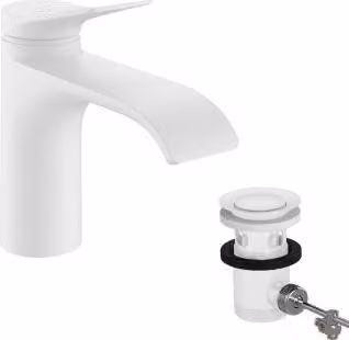 hansgrohe miscelatore monocomando per lavabo 80 CoolSt Vivenis Outlet 133 mm, con scarico a scomparsa, bianco opaco