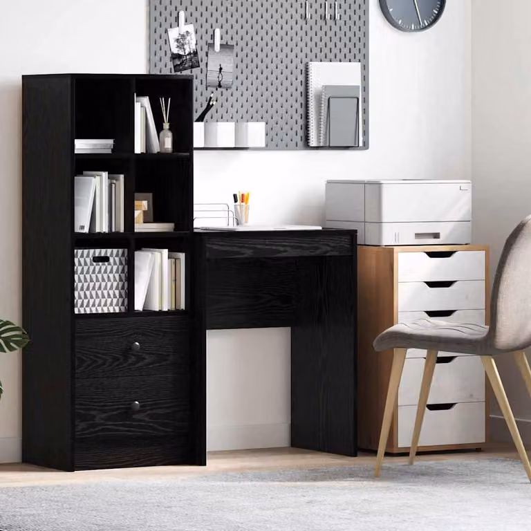 Maison Exclusive - Scrivania effetto rovere nero 60 x 40 x 76 cm