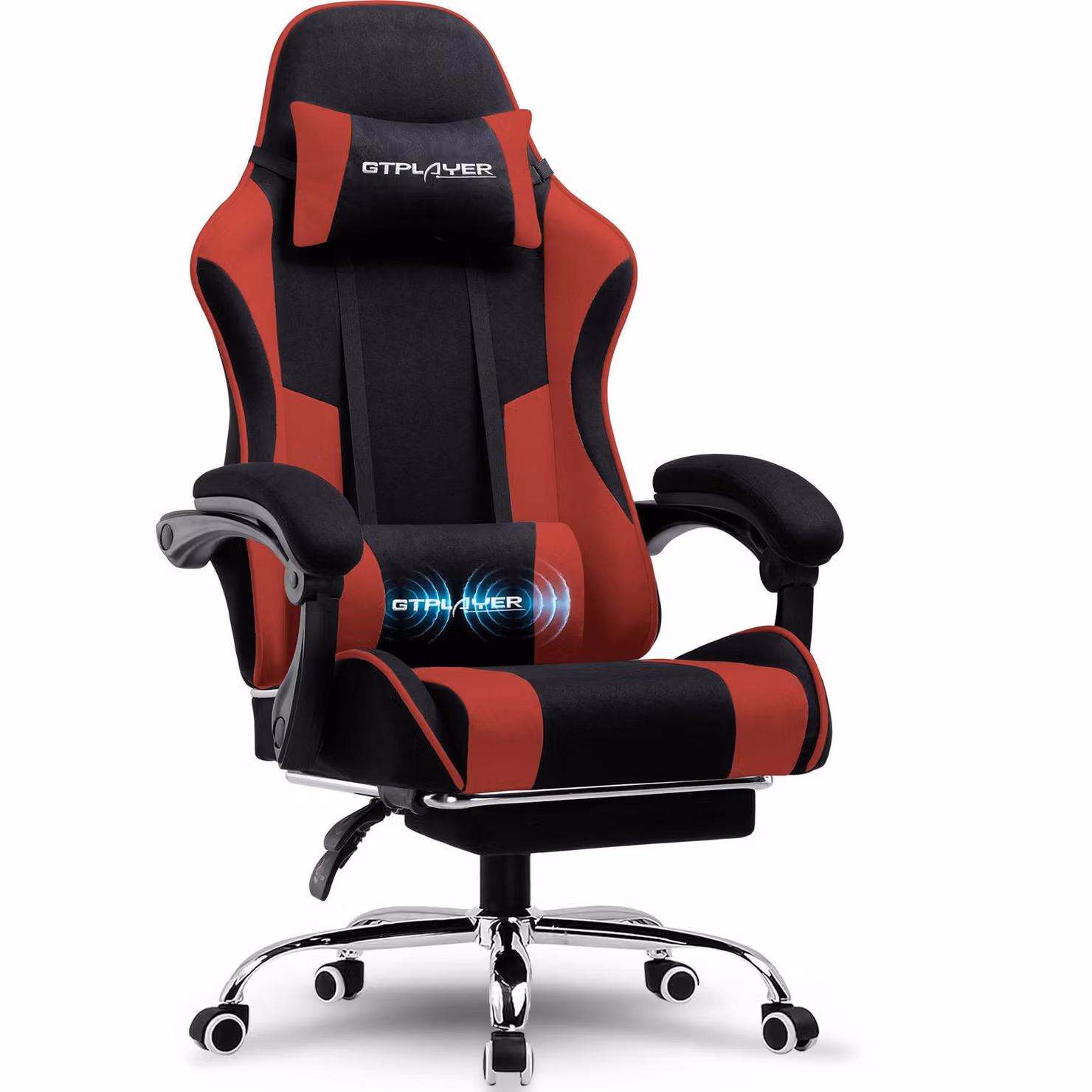 Sedia da gaming GTPLAYER, sedia da ufficio, sedia ergonomica per computer, sedia da gaming con supporto lombare massaggiante, poggiapiedi e poggiatesta