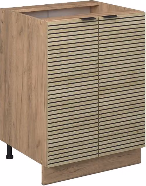 Mobiletto base cucina Vicco Fame-Line in rovere dorato con ante a battente, L: 60 cm, H: 82 cm, P: 51,6 cm