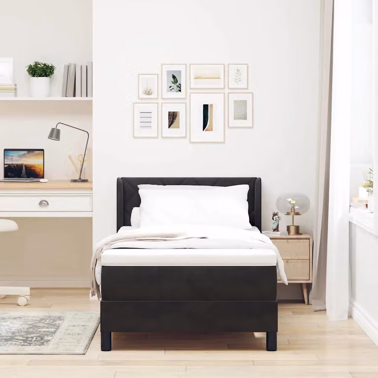 Letto ibrido con materasso e testiera vidaXL in velluto nero L/P: 200 x 100 cm