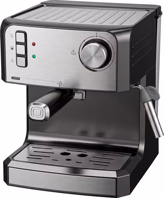 Macchina per caffè espresso HOMCOM con 20 bar, lancia vapore e serbatoio da 1,6 L, nero in acciaio inossidabile – 1