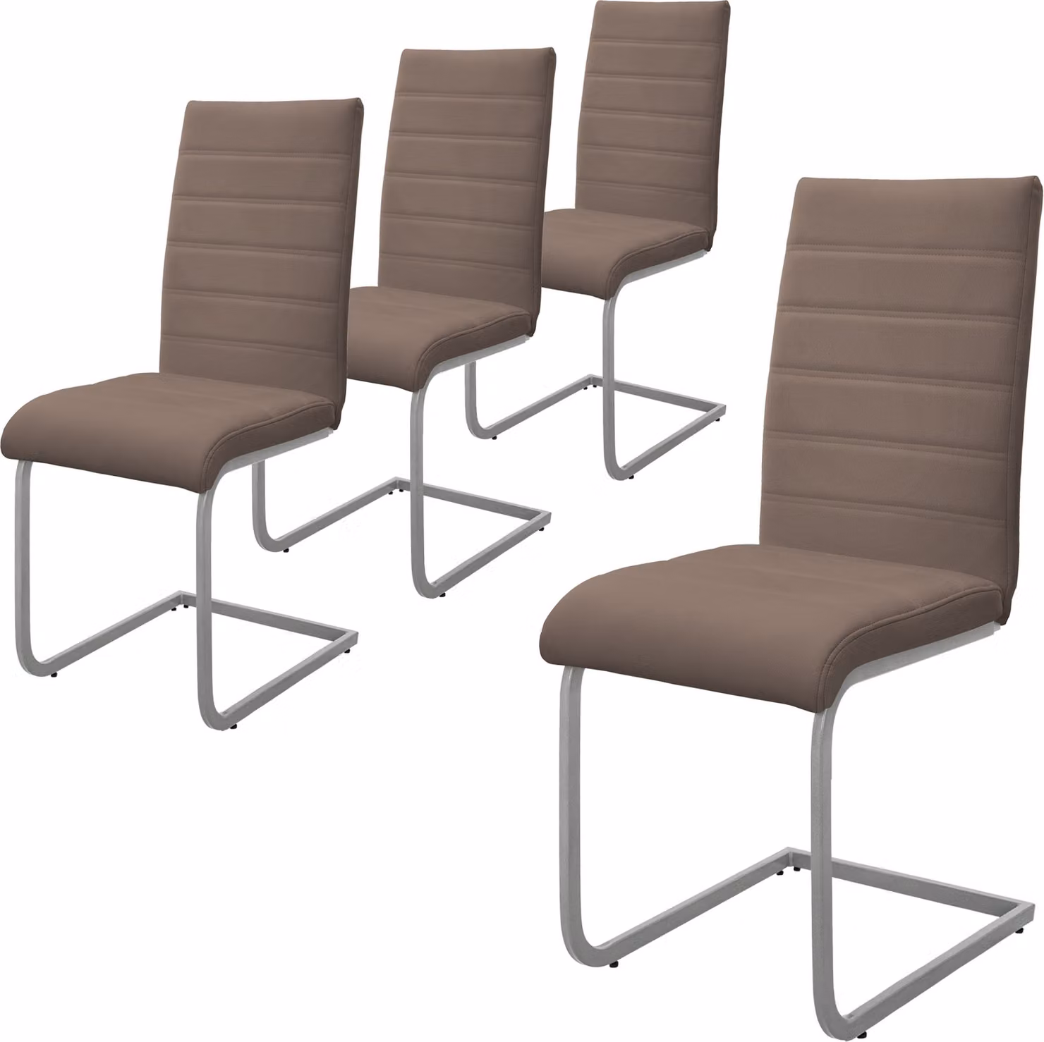 ML-Design set di 4 sedie da pranzo con schienale, marrone, in Pelle finta