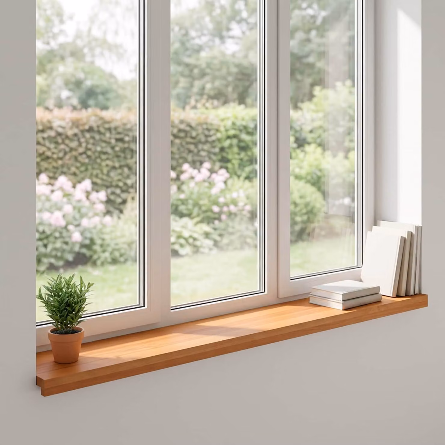 Set di 2 soglie per finestre vidaXL in legno marrone chiaro L 120 x P 30 x H 2 cm
