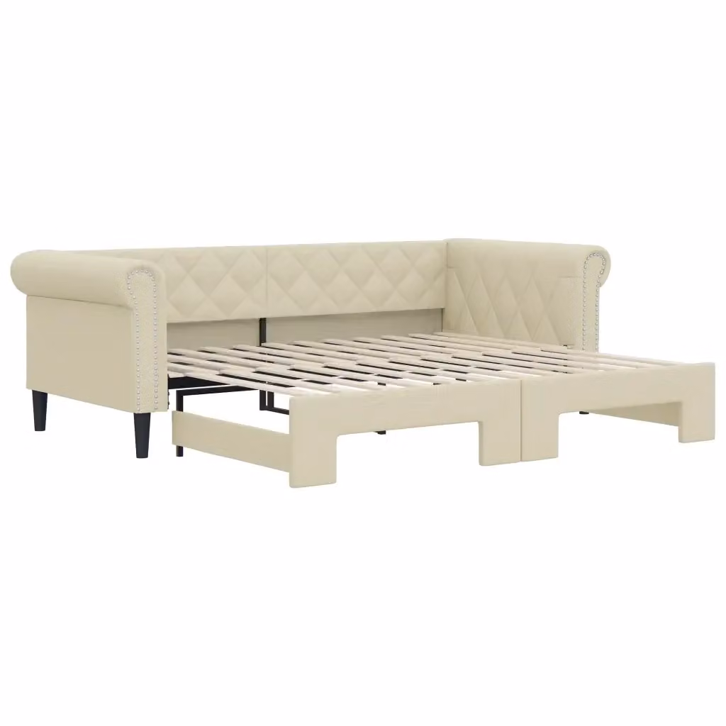 Divano Letto Moderno vidaXL in Similpelle Beige per Soggiorno e Camera da Letto – 2