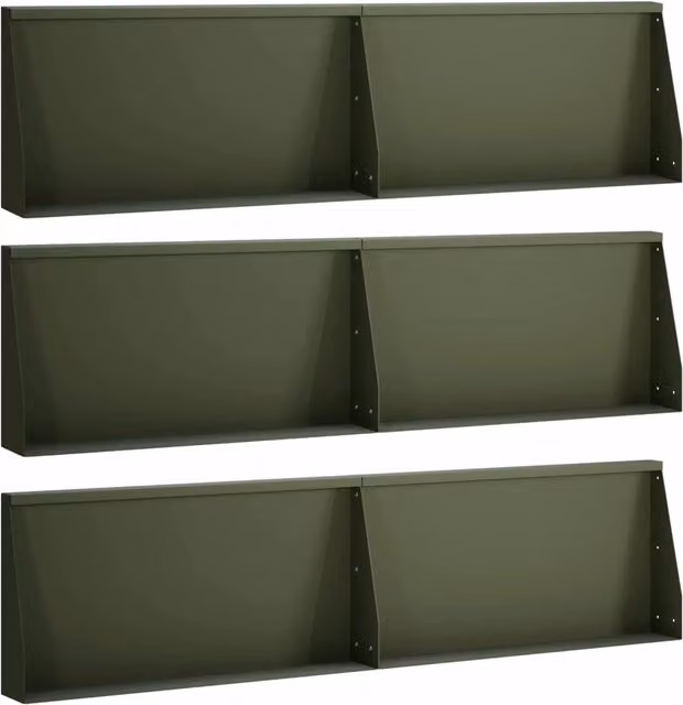 Muro di contenimento 6 pz 80 x 12 x 50 cm Acciaio Verde Oliva 3449194