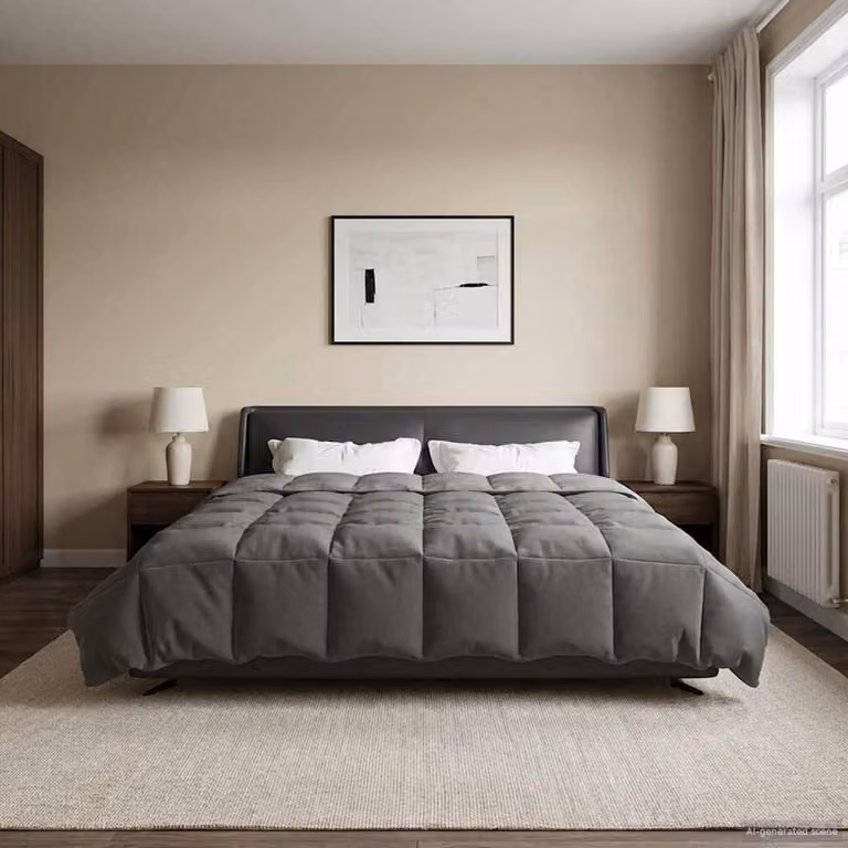 Piumone Completo Annuale 4 Stagioni vidaXL in Microfibra Traspirante e Reversibile, Grigio, L 240 x P 260 cm
