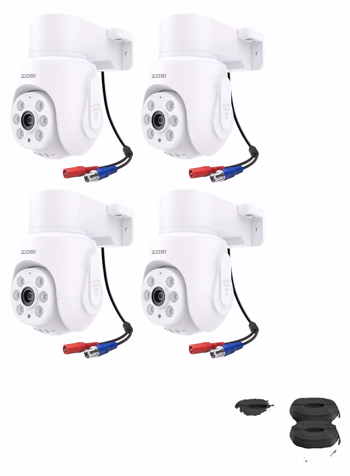 Telecamera di sicurezza, rotazione a 360°, visione notturna, confezione da 4, risoluzione 5MP