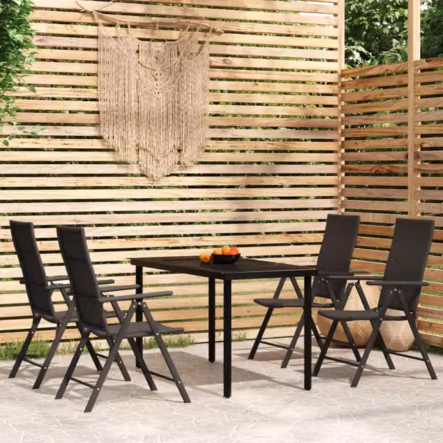 Set da Pranzo da Giardino 5 pz Nero 3099103