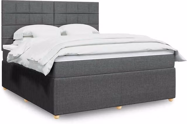 Giroletto a Molle con Materasso Grigio Scuro 180x200 cm Tessuto 3292136