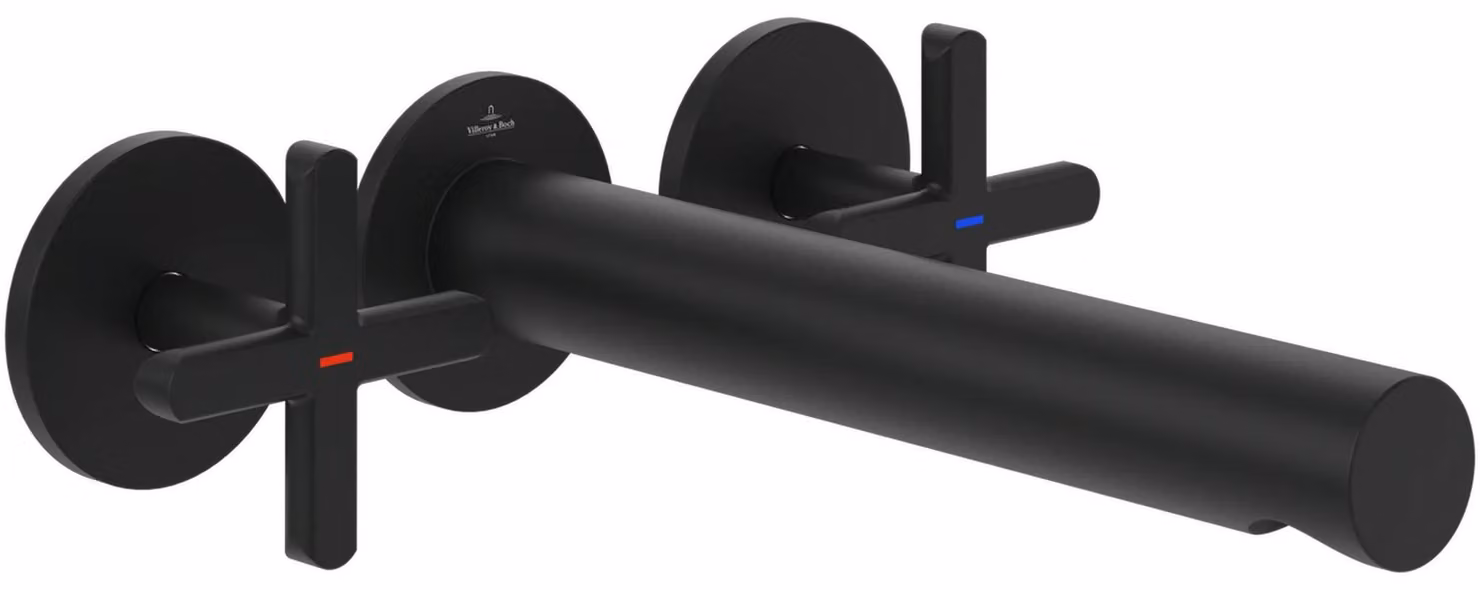 Villeroy & Boch Rubinetto per lavabo Loop & Friends 60x60x225 mm senza scarico, nero opaco, 1 pz.