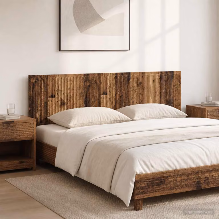 Testiera da muro vidaXL EDE in legno ingegnerizzato marrone con ripiano integrato L: 180 cm, H: 50 cm, P: 15,2 cm