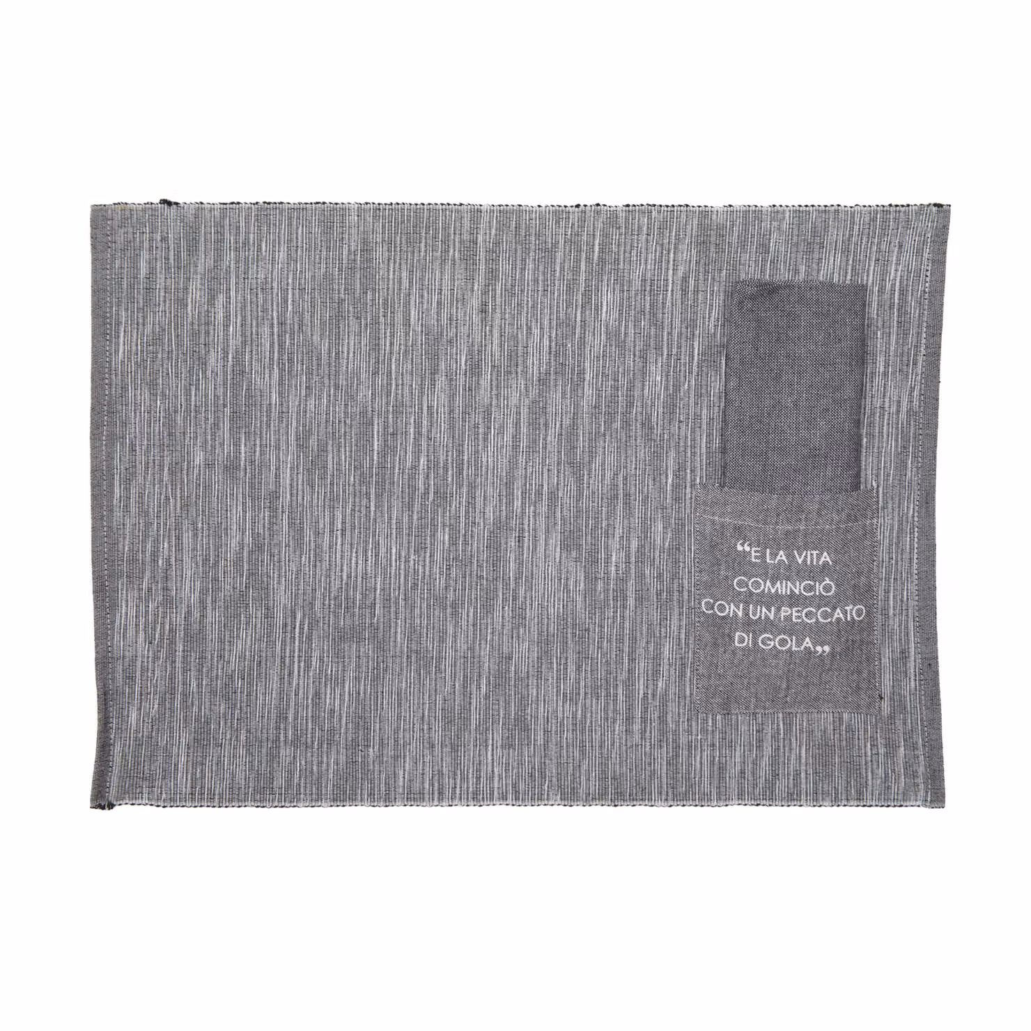 Set di tovaglietta e tovagliolo con scritta Quotes kasanova colore antracite – 2