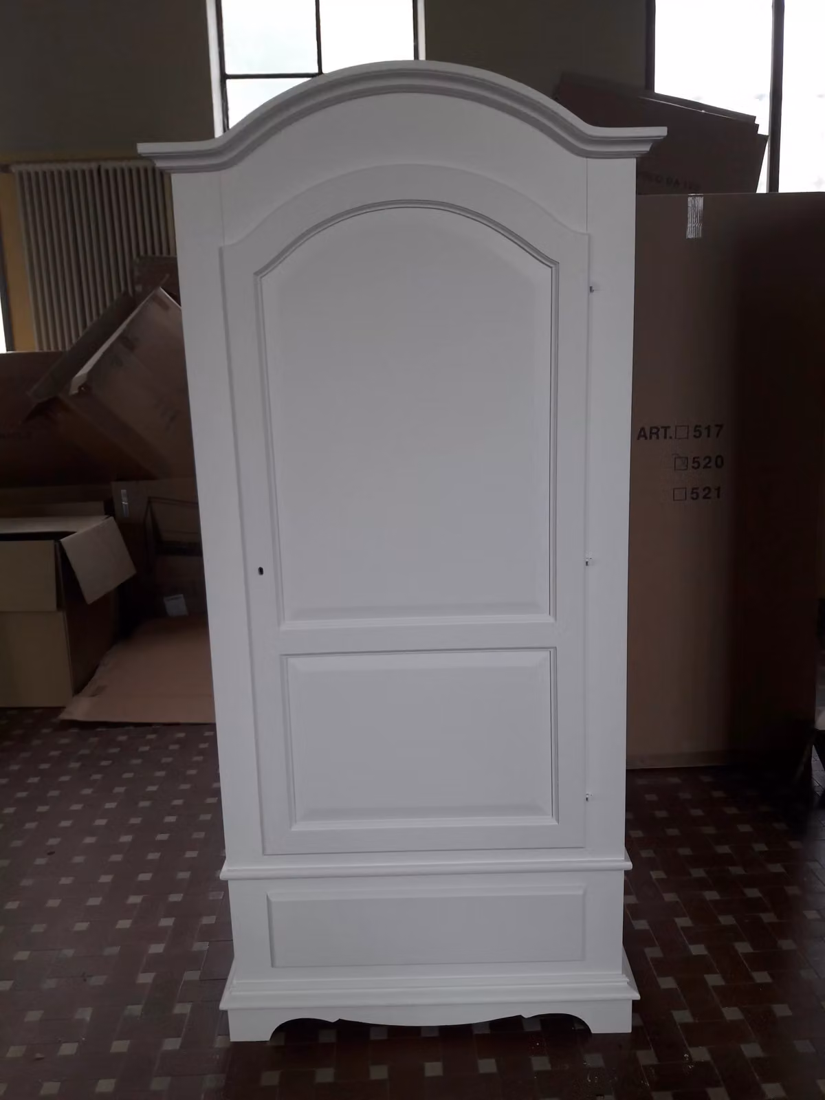 Armadio in legno stile shabby chic bianco con una porta Mobili 2G L/P/H: 96 x 56 x 196 cm – 3