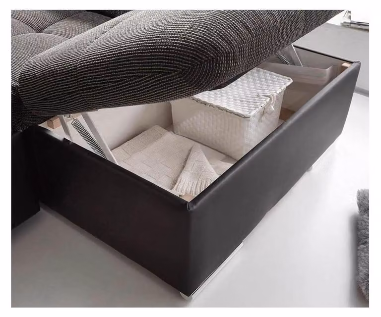 Ecksofa U-Form Sofa Wohnlandschaft Garnitur Polster Bettfunktion Design Modern