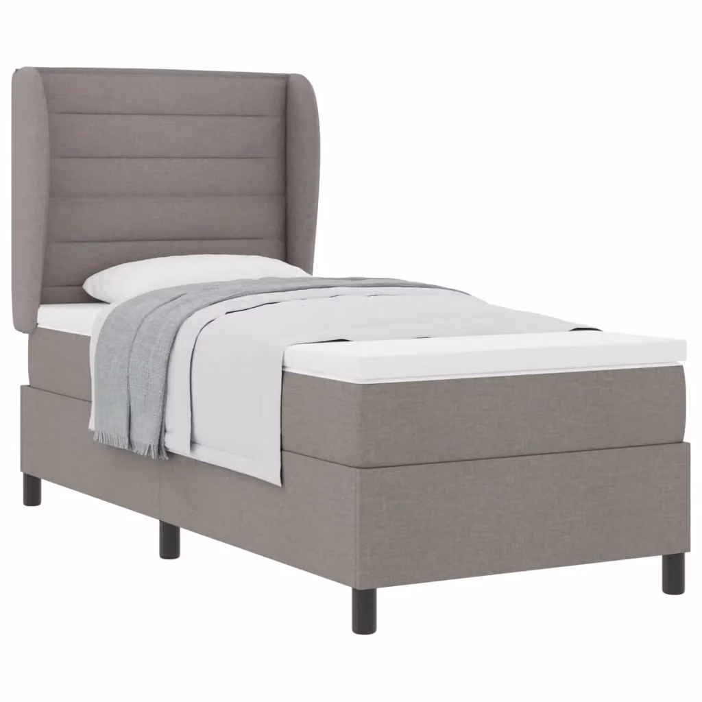 Letto a molle con testiera Talpa vidaXL in tessuto beige o grigio L/P/H: 90 x 190 cm – 2