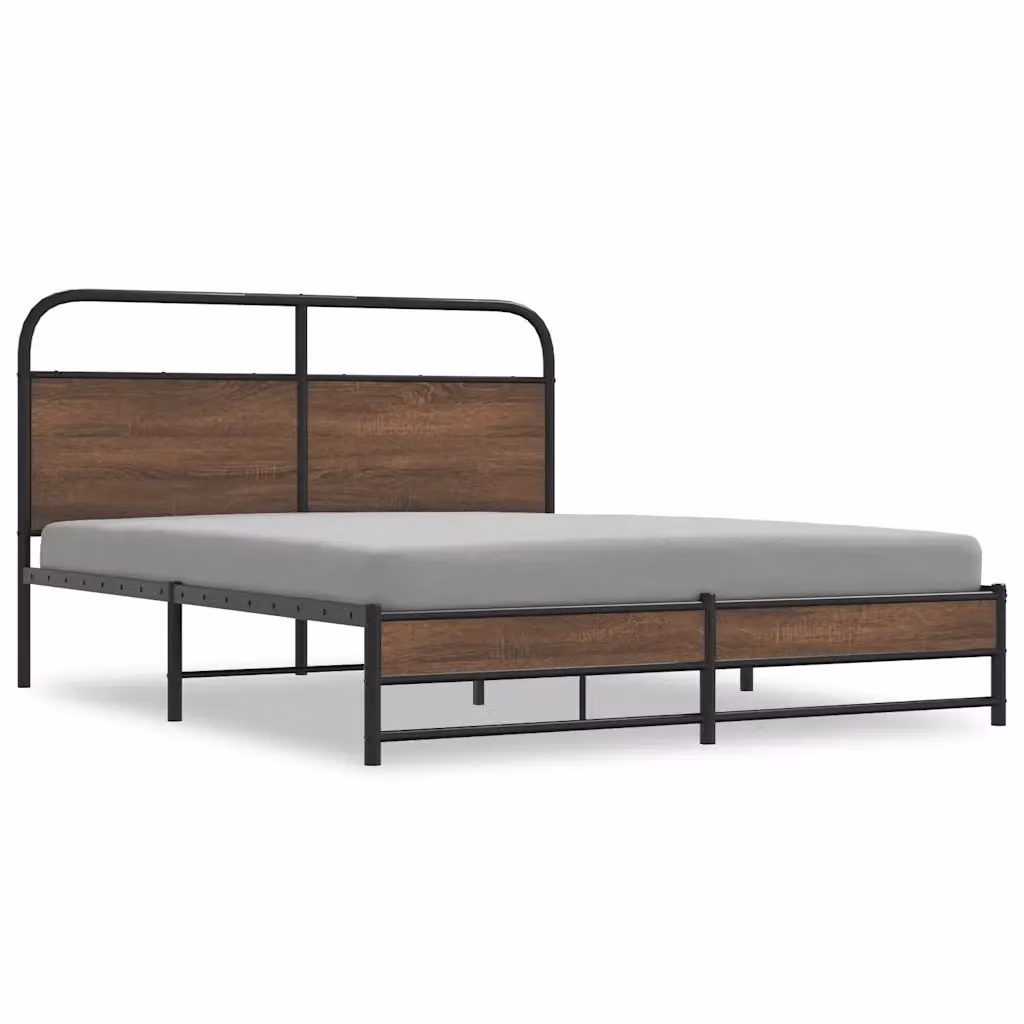Struttura Letto Design Mania in Metallo e Rovere Marrone L/P/H: 160 x 200 cm – 2
