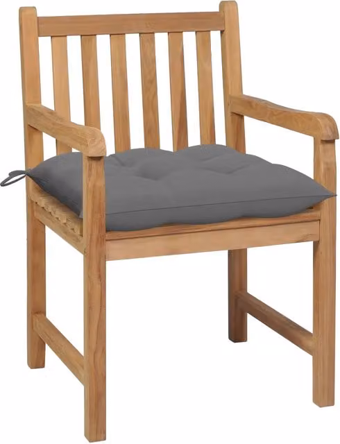 Sedie da Giardino 2 pz con Cuscini Grigi in Massello di Teak 3062746