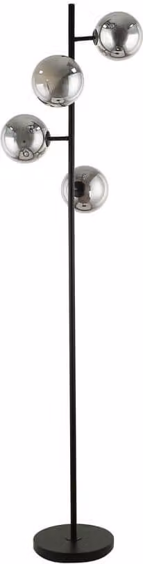 HOME DELUXE Lampada da terra in vetro VIOLA - Grigio fumo | Lampada da terra Lampada da terra
