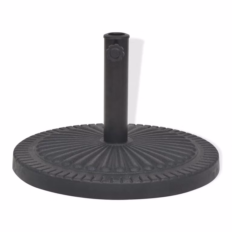 vidaXL Supporto per ombrellone in resina rotondo nero 14 kg