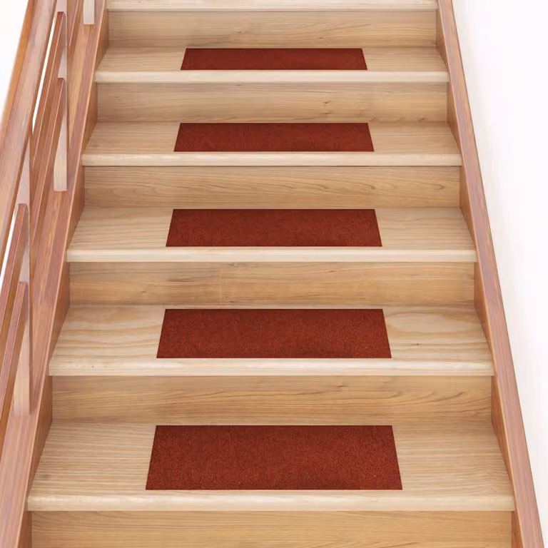 Set di 30 tappetini per scale autoadesivi vidaXL, forma rettangolare, colore rosso bordeaux, L: 60 cm, P: 25 cm