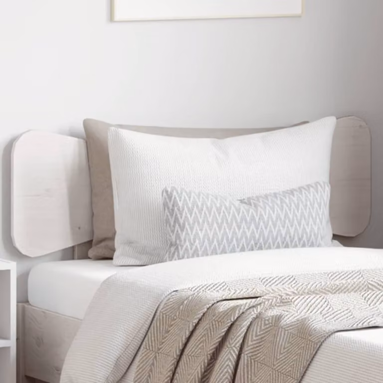 Testiera per letto vidaXL in legno massello di pino bianco laccato, stile rustico, 100 cm