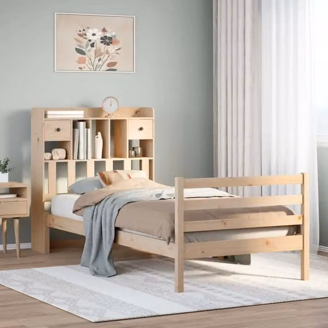 Giroletto con Libreria VIDAXL in Legno di Pino Naturale per Camera da Letto L/P/H: 190 x 75 x 81 cm