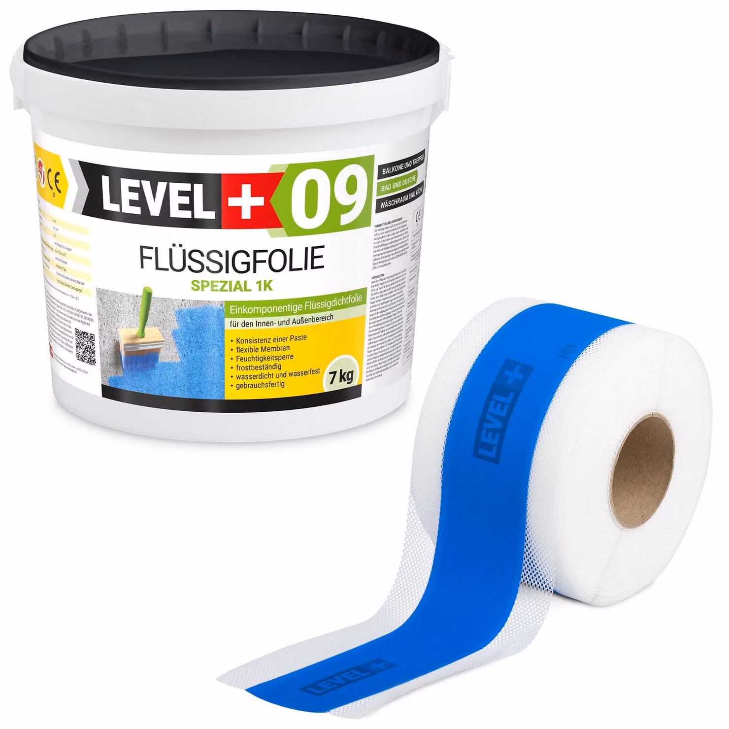 Foglio liquido 7kg nastro sigillante 10m set sigillante doccia bagno balcone barriera d'acqua SET82