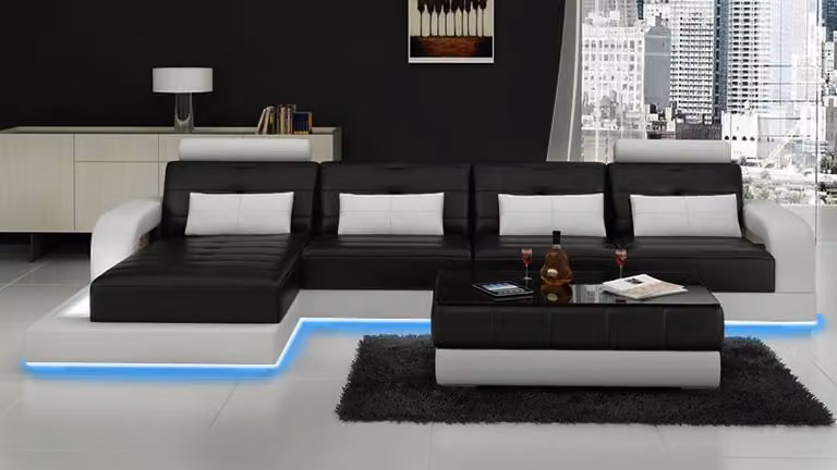 LEDERSOFA SOFA ECKCOUCH USB SOFAGARNITUR COUCH WOHNLANDSCHAFT Maßanfertigung