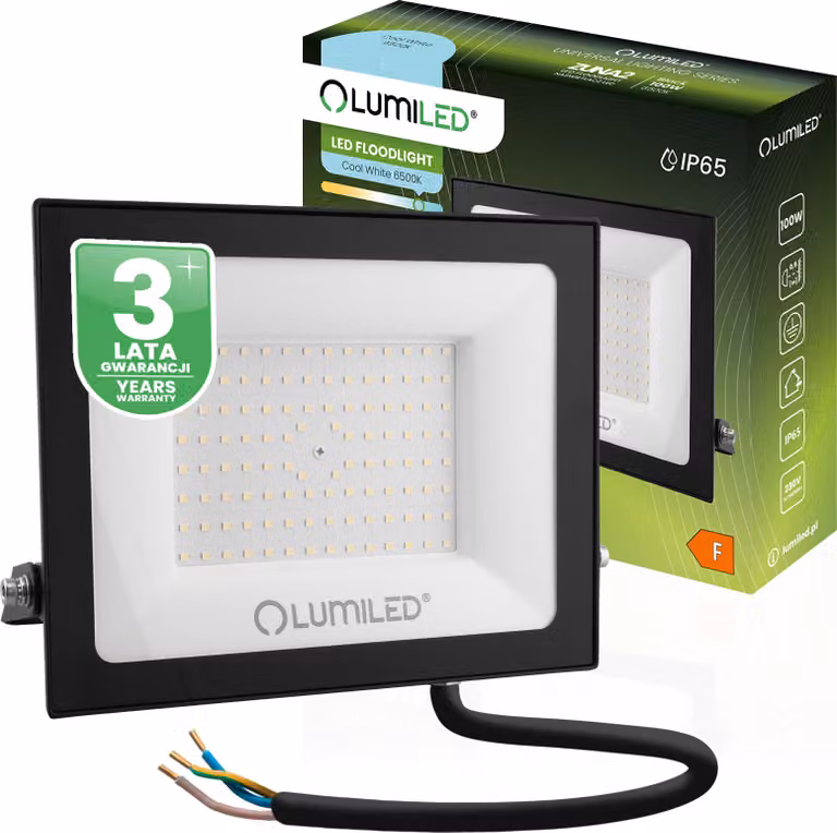 LUMILED Faretto a LED 100W super luminoso per esterno 9000Lm Faro a LED proiettore per esterno IP65 impermeabile 6500K bianco freddo proiettore proiettore nero proiettori