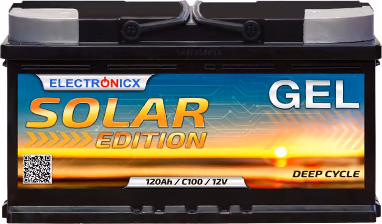 Batteria Gel Electronicx Solar Edition 120 Ah 12V per Alimentazione Solare ▶ Premium Batteria AGM Senza Manutenzione 12V
