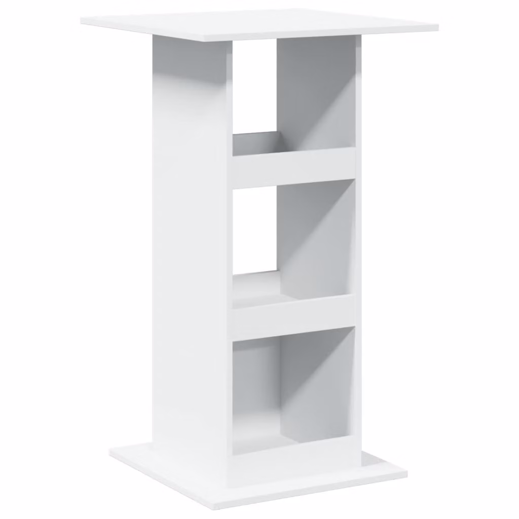 Tavolo Bar con Portaoggetti Bianco 60x60x102 cm in Truciolato