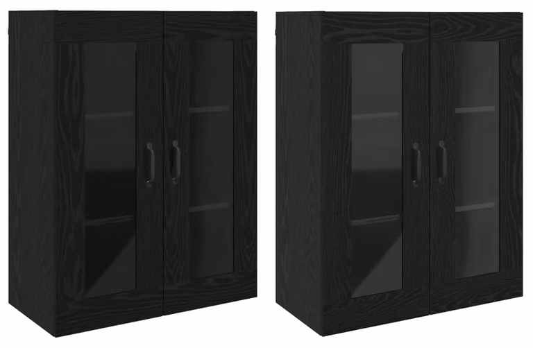 Armadi da Muro 2 pcs Rovere nero 69,5 x 34 x 90 cm