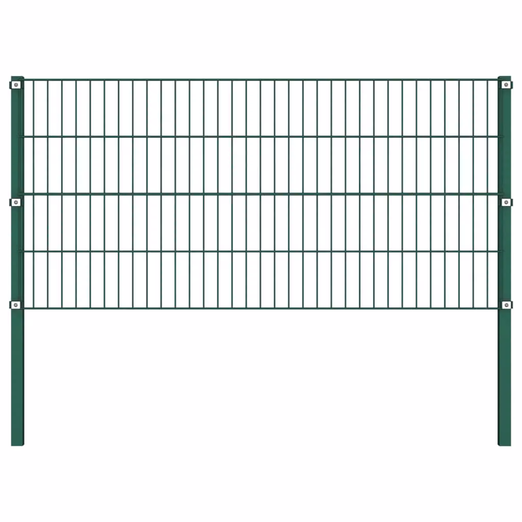 vidaXL Pannello di recinzione con paletti in ferro 8,5 x 0,8 m Verde