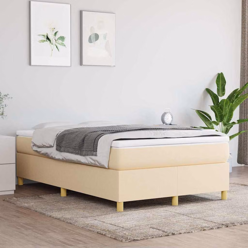 Struttura Letto con Rete a Doghe Curve vidaXL, Colore Beige, L 120 x P 200 cm