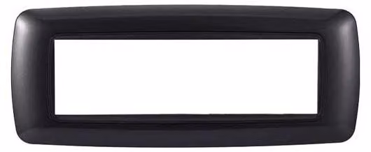 Ettroit placca compatibile Bticino Livinglight 7 moduli plastica bombata colore grafite acciaio scuro  -LN88707