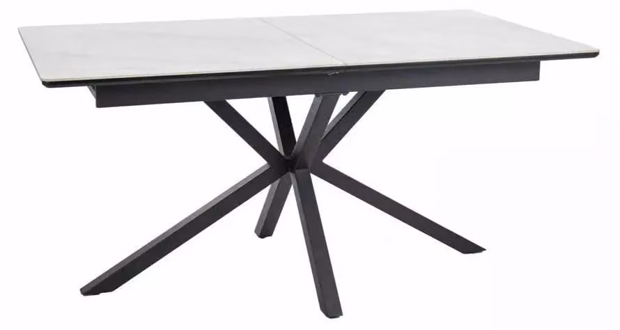 FURNLUX Tavolo da pranzo Logan, bianco e nero, 160 cm / Colore principale: / Dimensioni: