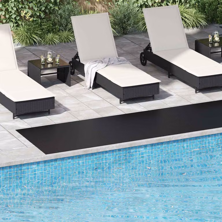 Tappetino in gomma vidaXL con motivo astratto nero per giardino e terrazza L: 5 m, P: 1 m