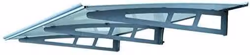 Pensilina Blinky in alluminio grigio con copertura trasparente L: 190 cm, P: 95 cm
