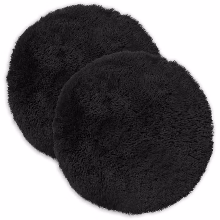 Set di 2 cuscini rotondi vidaXL HEERLEN in pile nero