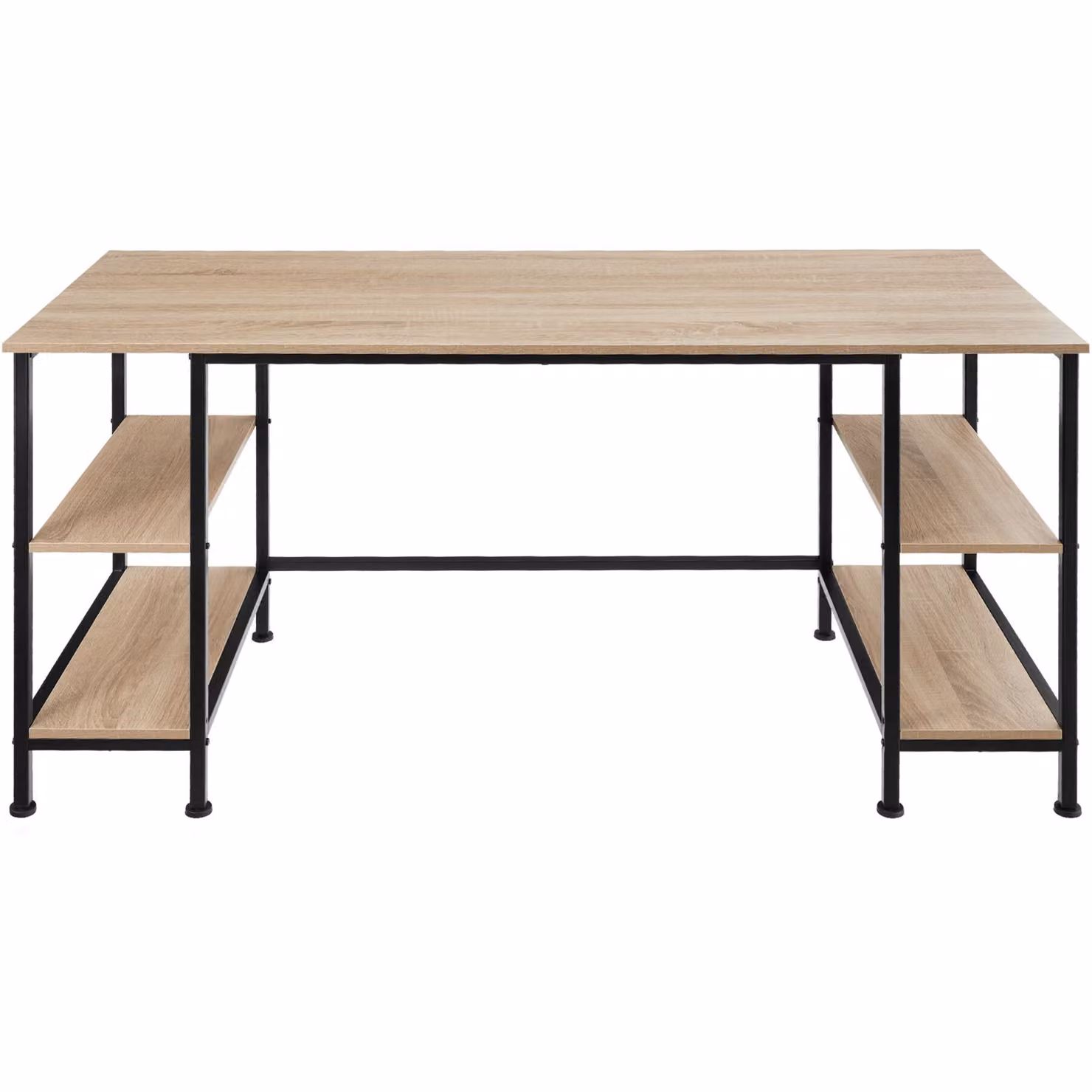 Scrivania da computer TecTake in stile industriale, colore rovere e beige, L: 137 cm, P: 55 cm, H: 75 cm – 3