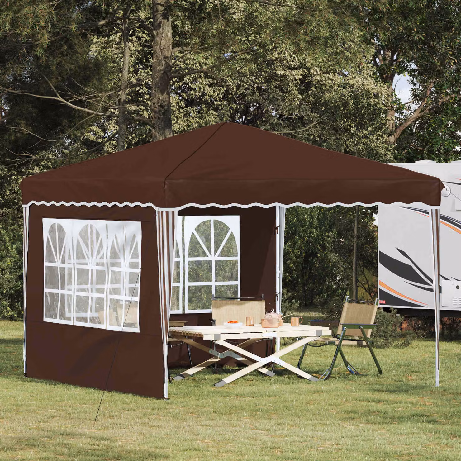 Tenda per feste a pop-up vidaXL Marrone L/P/H: 288 x 288 x 245 cm