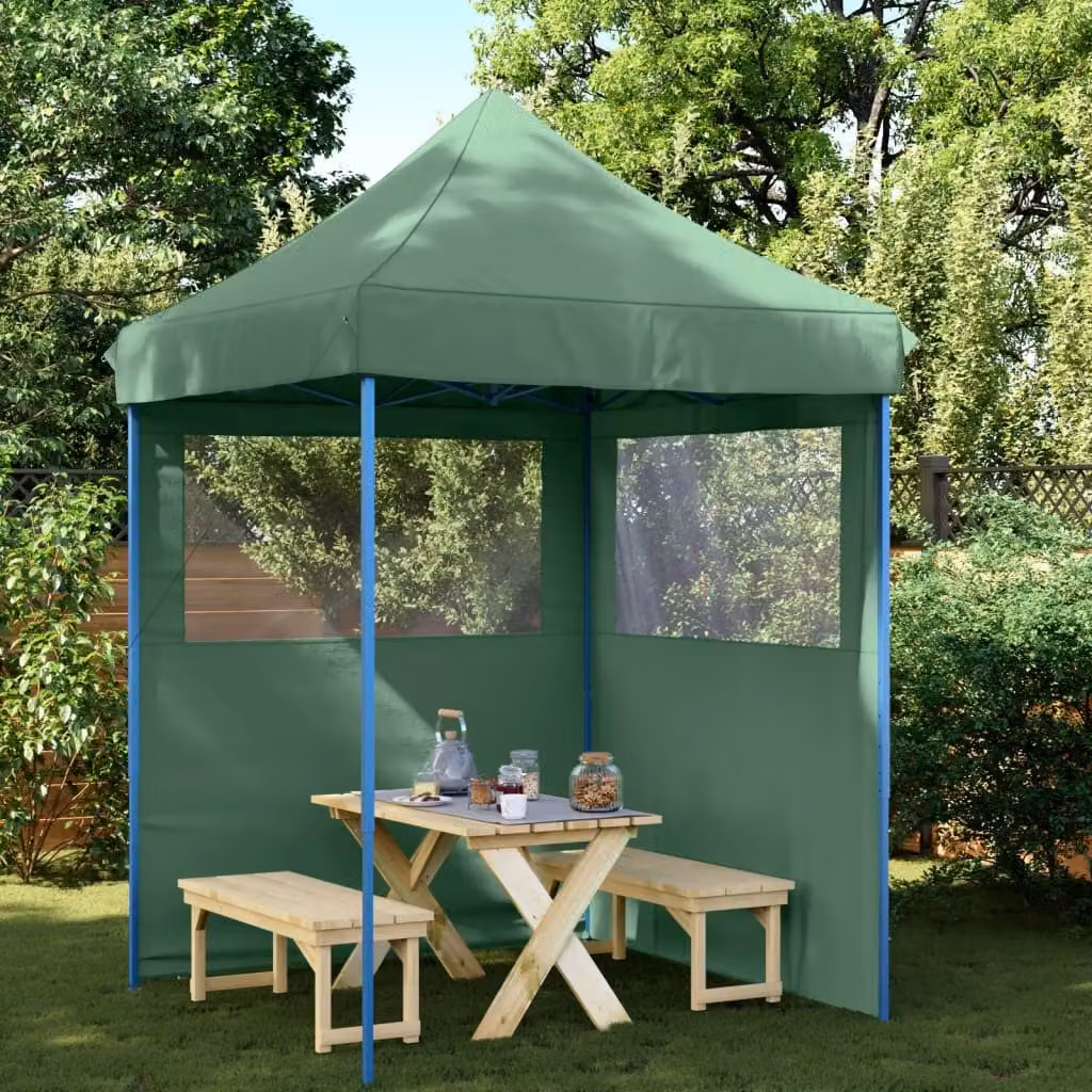 Tendone per feste pieghevole pop-up con 2 pareti vidaXL verde L: 306 cm, P: 200 cm, H: 200 cm