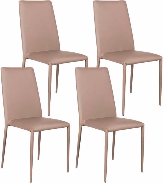 Set 4 Sedie 40x42xH96 cm in Similpelle Cleo Tortora