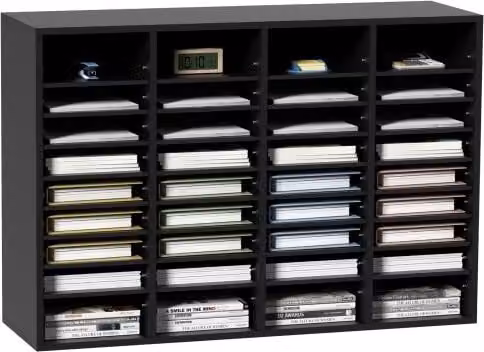 VEVOR Organizzatore per Documenti in Legno Nero con 36 Scompartimenti Regolabili L: 99,7 cm, P: 30,5 cm, H: 68 cm