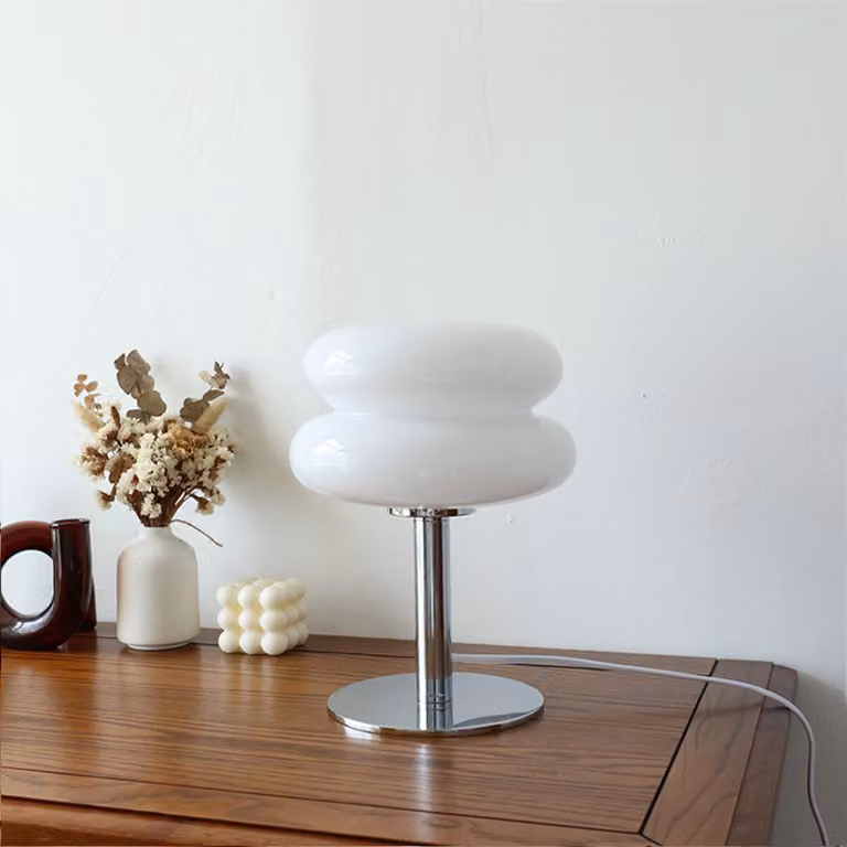 Lampada da tavolo a forma di torta alle uova per bambine, a basso consumo energetico, luce soffusa, grazioso vetro, alimentazione USB