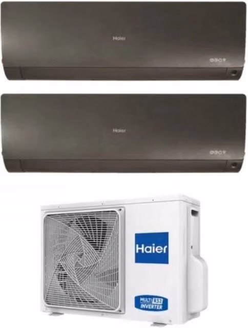 Condizionatore Dual Split Haier Flexis Plus Black 9+12 Nero con Wi-Fi Integrato e Controllo via App