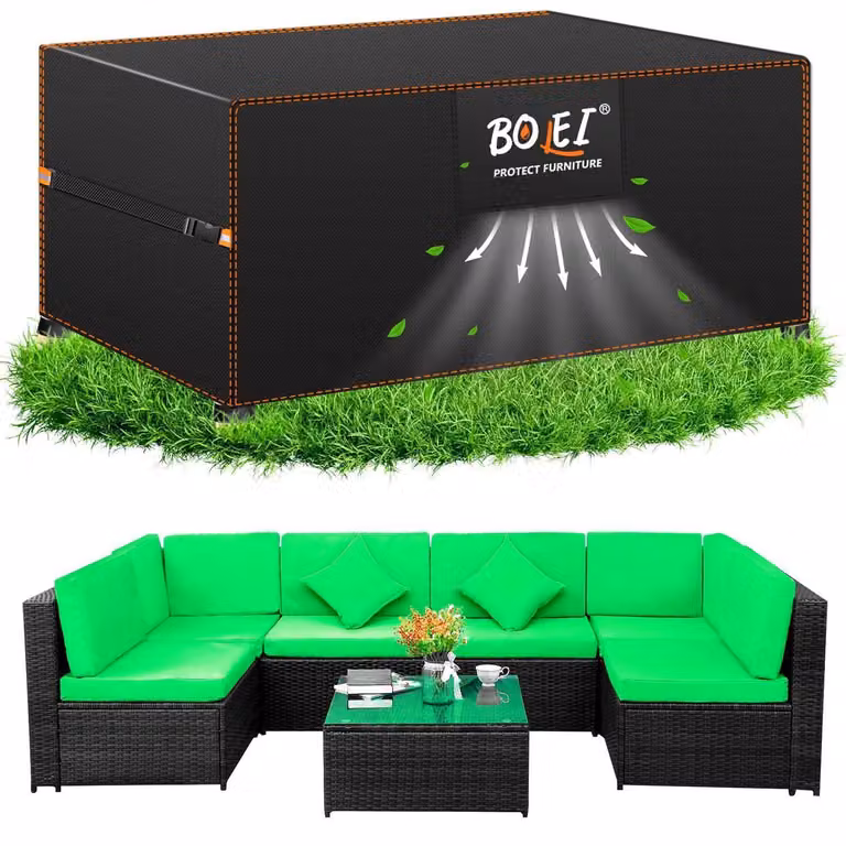 Copertura per mobili da giardino, resistente alle intemperie invernali, dimensioni 280x204x106 cm, tessuto Oxford 420D, impermeabile, con sistema di ventilazione e sacca per il trasporto